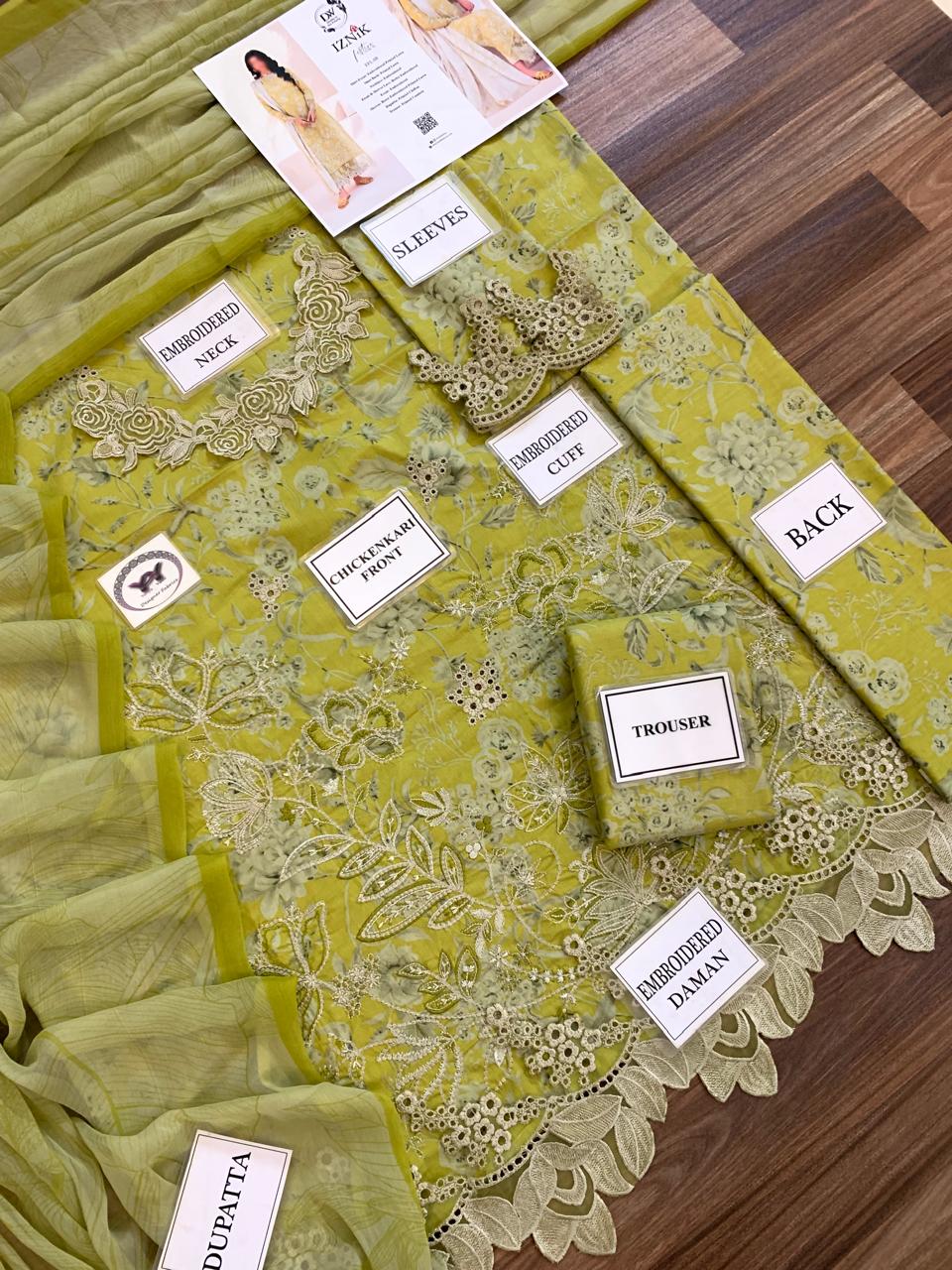 3PC UNSTICH LAWN WITH CHIFFON DUPPATA - Image 4