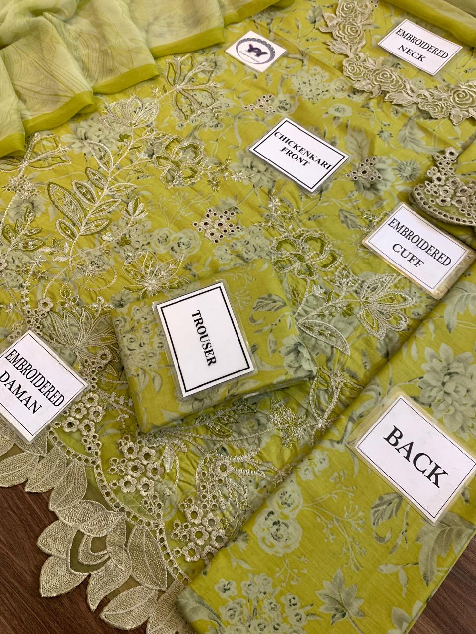 3PC UNSTICH LAWN WITH CHIFFON DUPPATA - Image 8