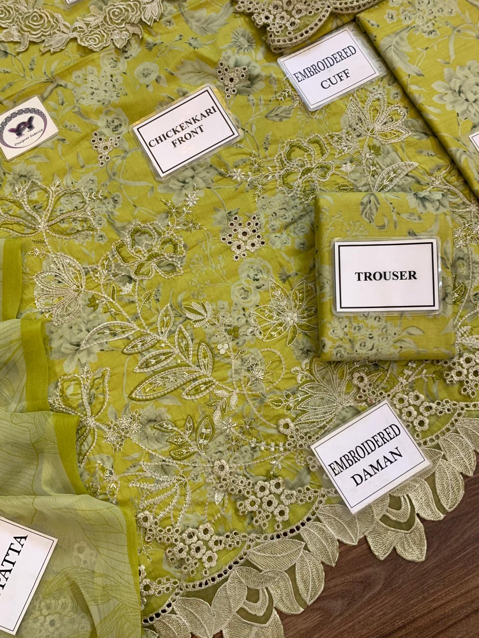 3PC UNSTICH LAWN WITH CHIFFON DUPPATA - Image 6